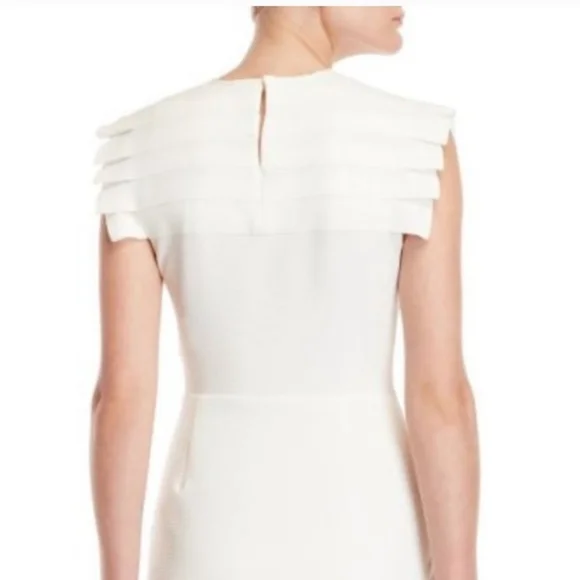 Sandro Paris White Laurena Mini Dress Size 38/US 6 Pleated Ruffle EUC - Picture 3 of 16